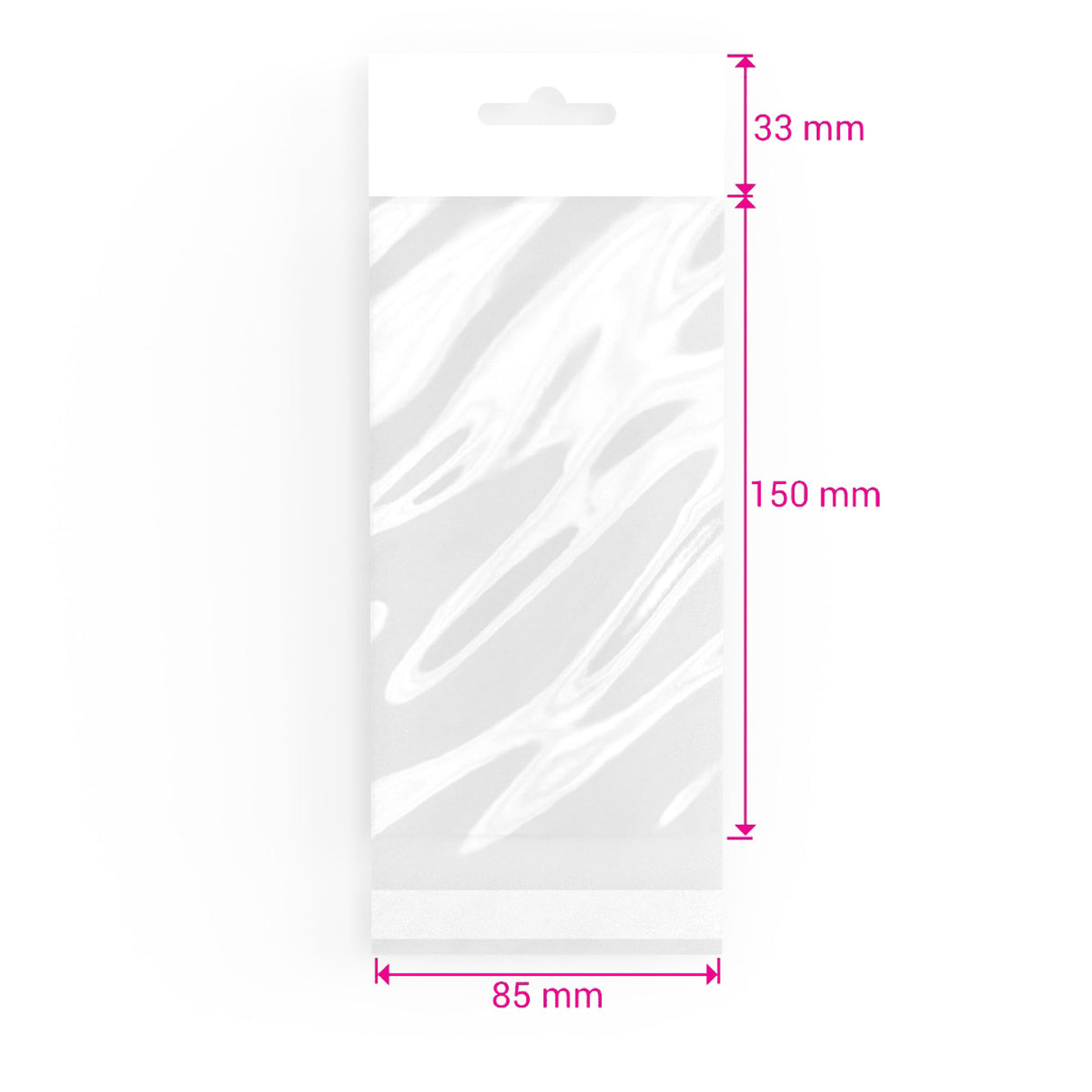 Zellophan-Beutel mit Kopflasche