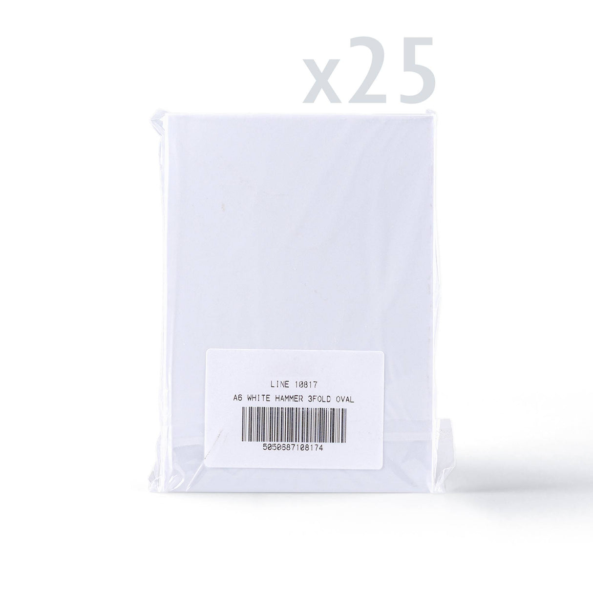 Weiße gehämmerte Klappkarten mit ovalem Ausschnitt – 3-fach Falz, Packung