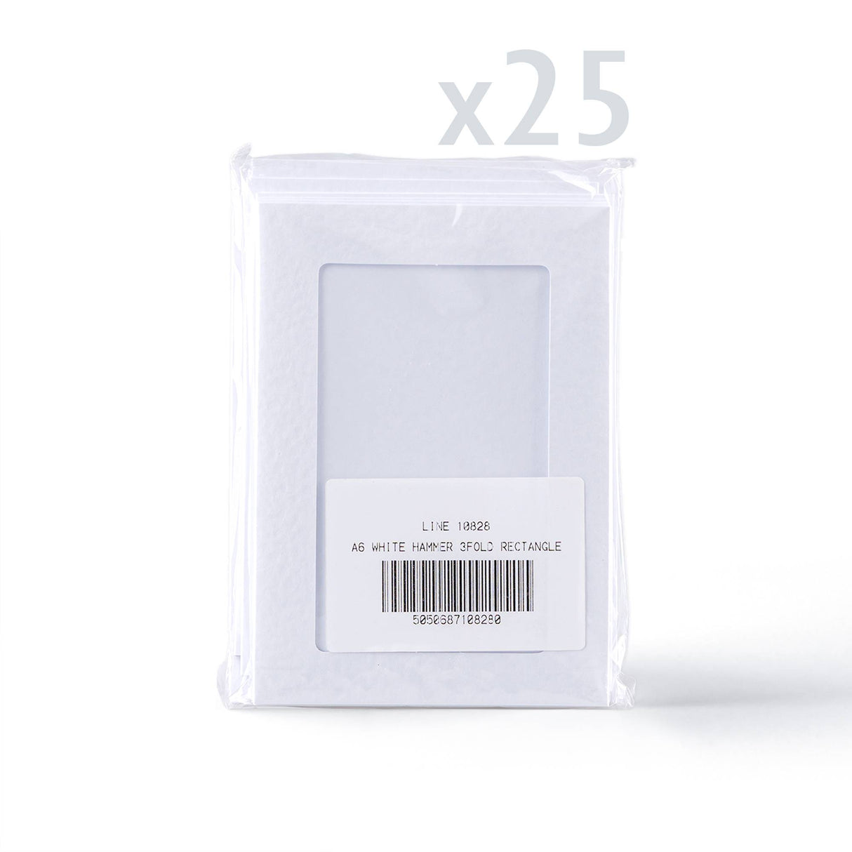 Weiße gehämmerte Klappkarten mit rechteckigem Ausschnitt – Packung