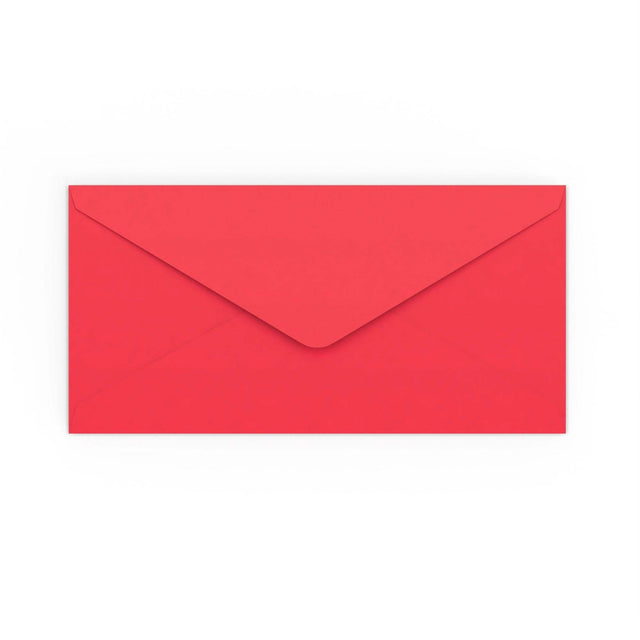 DL Bright Red Gummed V-Flap Envelope (110 x 220mm)